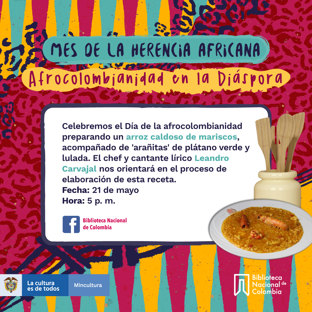 Celebremos el día de la afrocolombianidad preparando un arroz caldoso de mariscos