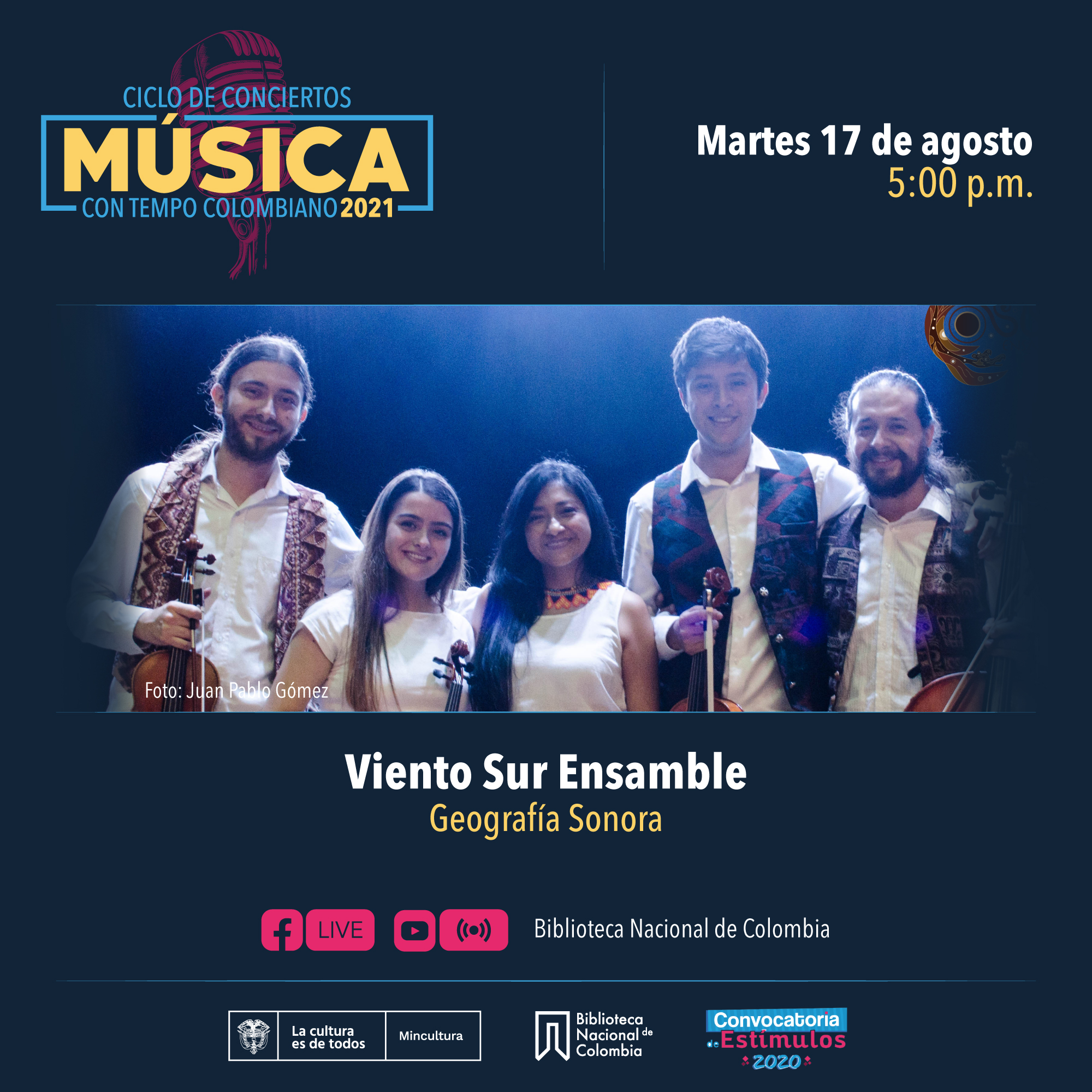 Concierto del Viento Sur Ensamble en Música Con Tempo Colombiano