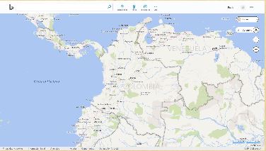 Microsoft & Here. (2018). [Colombia en Bing Mapas].